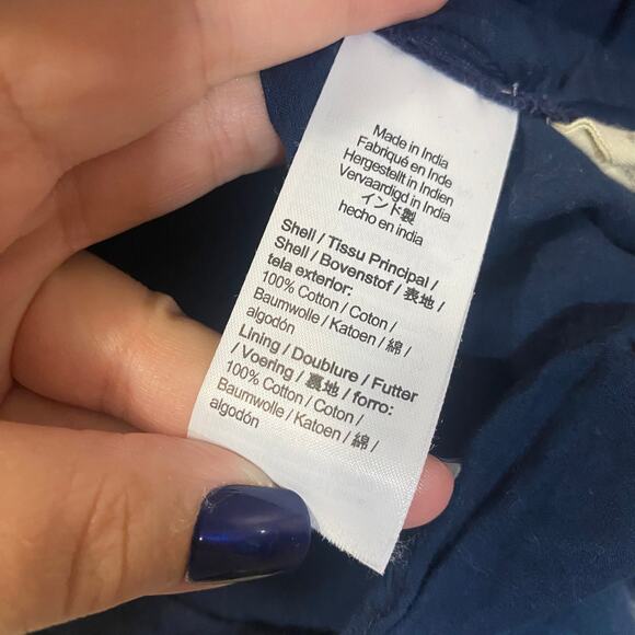 Madewell Smock-Waist Ruffle Mini Skirt in Navy Blue Bandana Flower Sz 2 - Picture 7 of 10